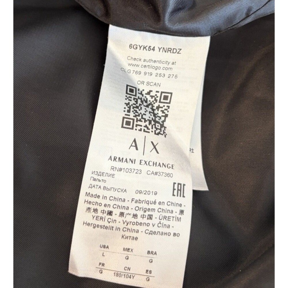 Armani Exchange AX Women’s Black Faux Fur Coat Jacket Size L Oversized Menswear - Picture 6 of 7